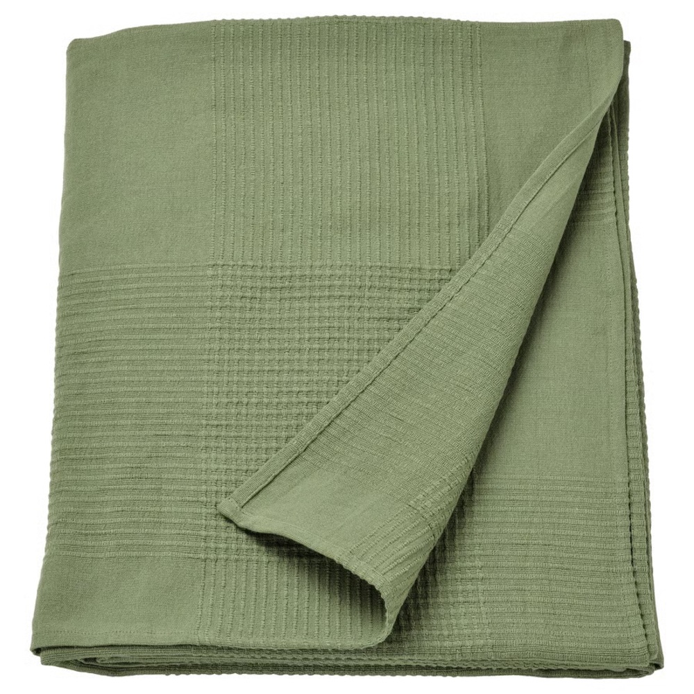 Soft Olive Green Textured Throw Blanket